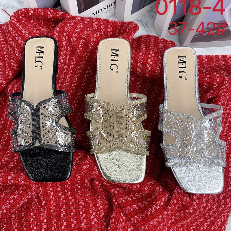 2025 cross-border ZAR new summer European and American trendy slippers sequined high-end export women's shoes Slippers in stock