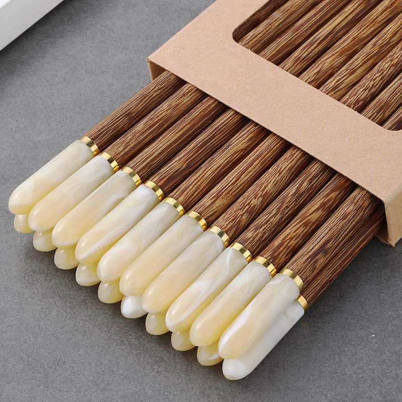 High-End Imitation Jade Chicken Wing Wood Chopsticks, Home Premium Antibacterial Anti-Mold Unpainted Unwaxed Luxury Light Luxury Premium Feel Fast