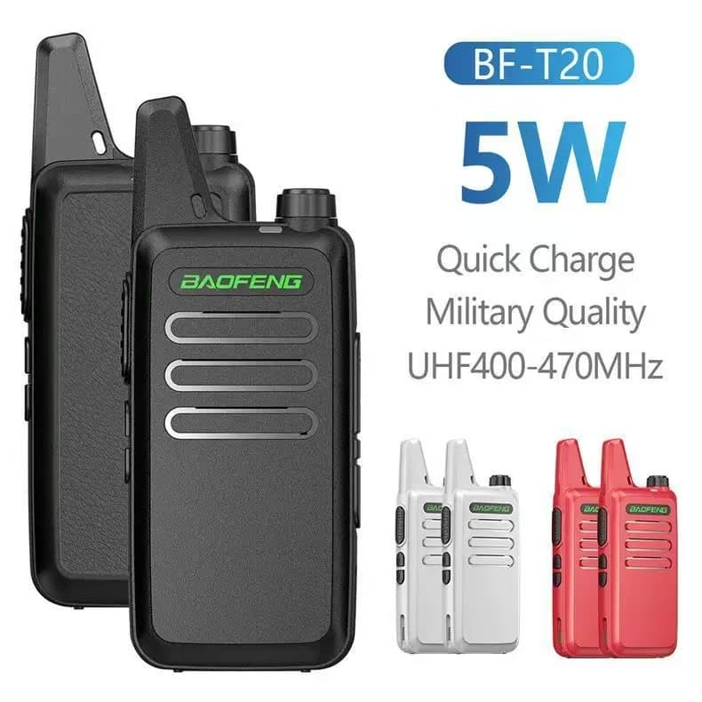 Source factory Baofeng lightweight version T20 walkie-talkie small outdoor construction site hand station foreign trade cross-border hot product detailed discussion