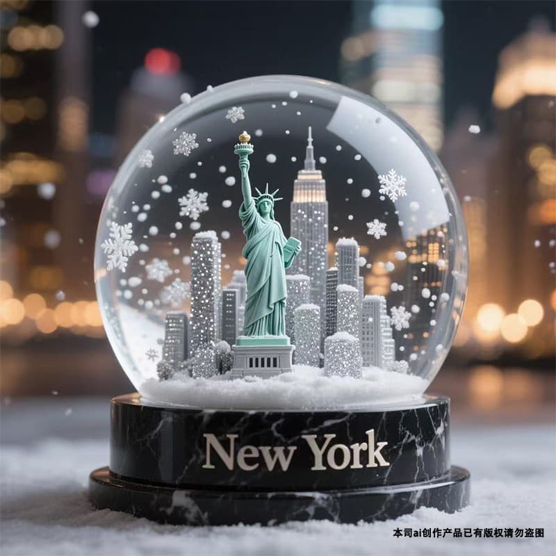 Cross-Border Creative Statue of Liberty Crystal Ball Ornaments Home Living Room Office Wine Cabinet Resin Crafts