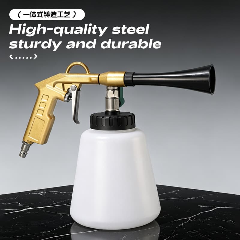 Cross-border Wholesale Gold Tornado Dry Cleaning Gun Interior Foam Cleaning Gun Car Detailing Tool Car Wash Water Gun