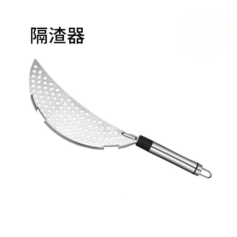 Stainless Steel Handheld Strainer and Oil Splatter Guard, Semi-Circular Pan Skimming Tool for Draining