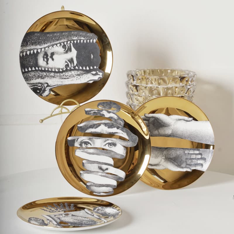 Italian Brand Face Bone China Plate Decorative Ceramic Souvenir Tray Modern Light Luxury Tableware Gift Tray