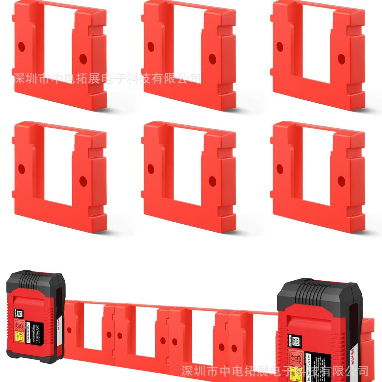 Battery cover/belt clip compatible with Makita, Derweal, Dr. Black & Decker batteries, can be fixed to walls.