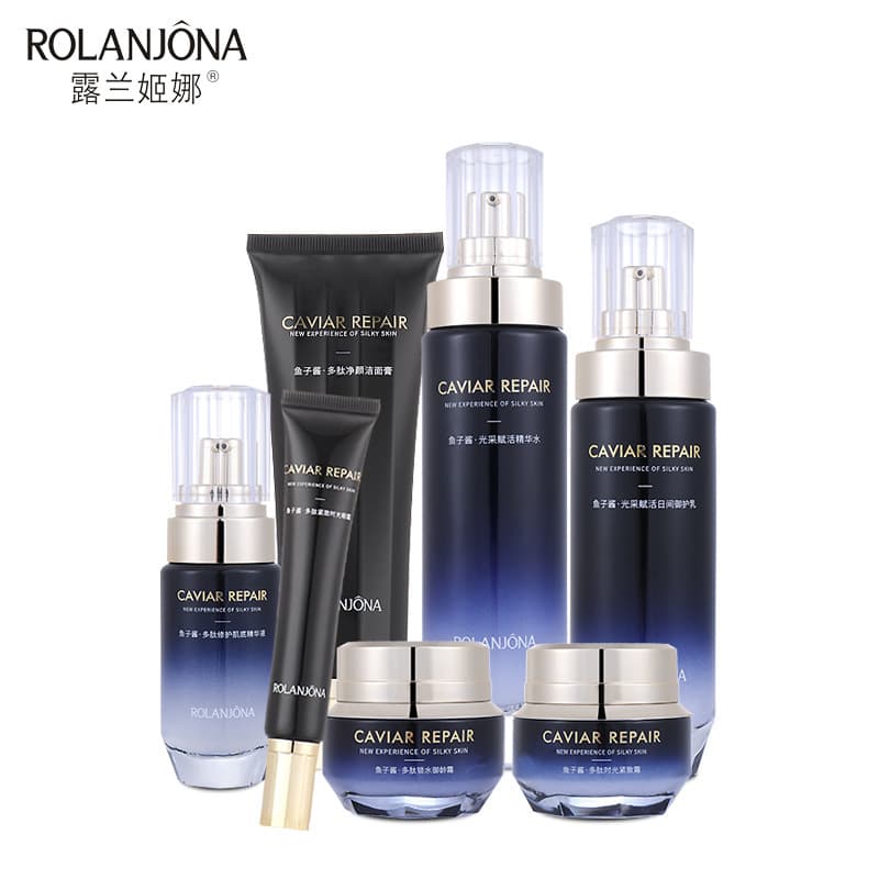 Lulanjina Caviar Facial Skincare Set: Cleanser, Moisturizing Toner, Essence Lotion, BB Cream, Beauty Salon Skincare Kit