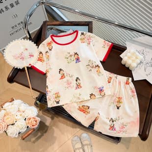 Girl National Style Suit 2026 Summer New Arrival Little Girl New Chinese Style Two-Piece Set Short Sleeve and Shorts Children's Wear Stylish