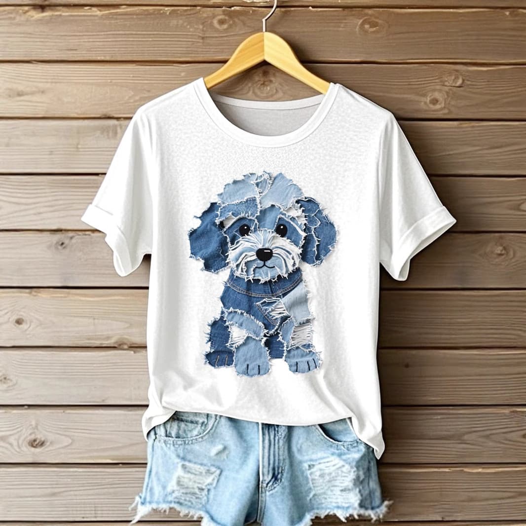 Short Sleeve T-Shirt Hot Selling Export 2025 Digital Print Women's Round Neck Top One Piece Wholesale D Style