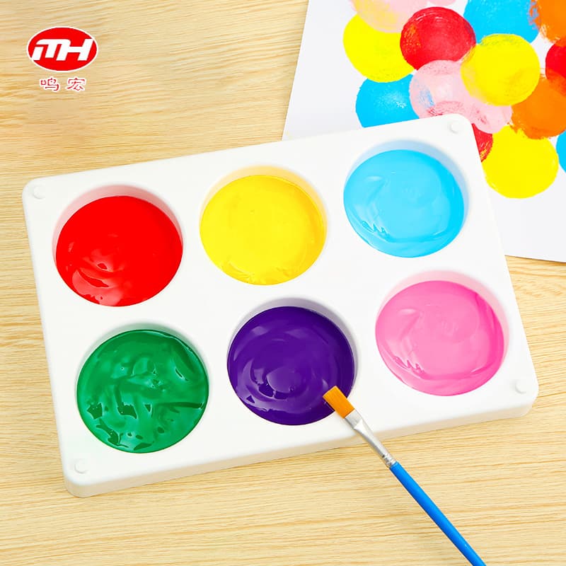 Supply 6-Cell Rectangular Palette for Art Painting and Doodling, DIY Wholesale for Watercolor and Gouache Paints