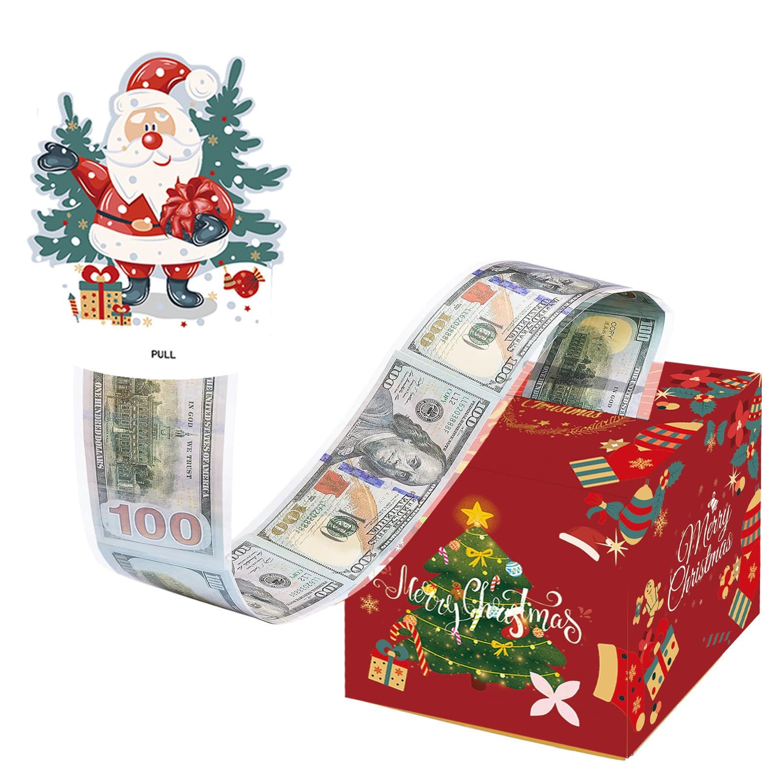 Festive Christmas Decoration Money Pull Box Christmas Atmosphere Decor Halloween Gift Christmas