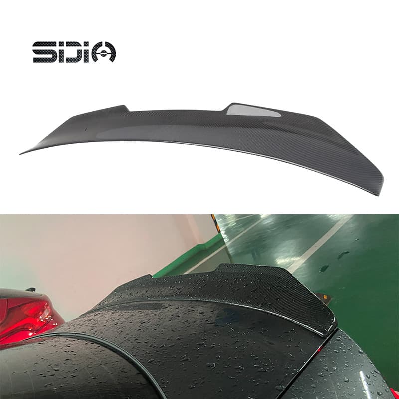 For 12-20 Audi RS3 S3 A3 Sedan PSM Style Real Carbon Fiber Spoiler Carbon Diffuser