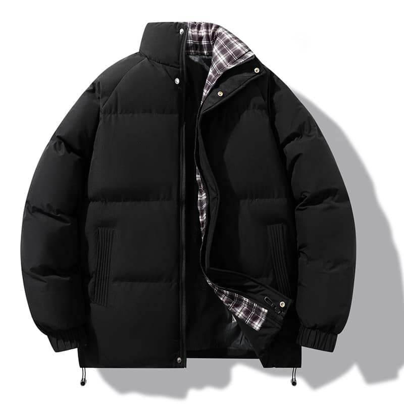 80-280 Winter New Cotton-Padded Jacket Men Thick Warm Loose Plus Size Coat Solid Color Trendy Versatile Casual Puffer Jacket