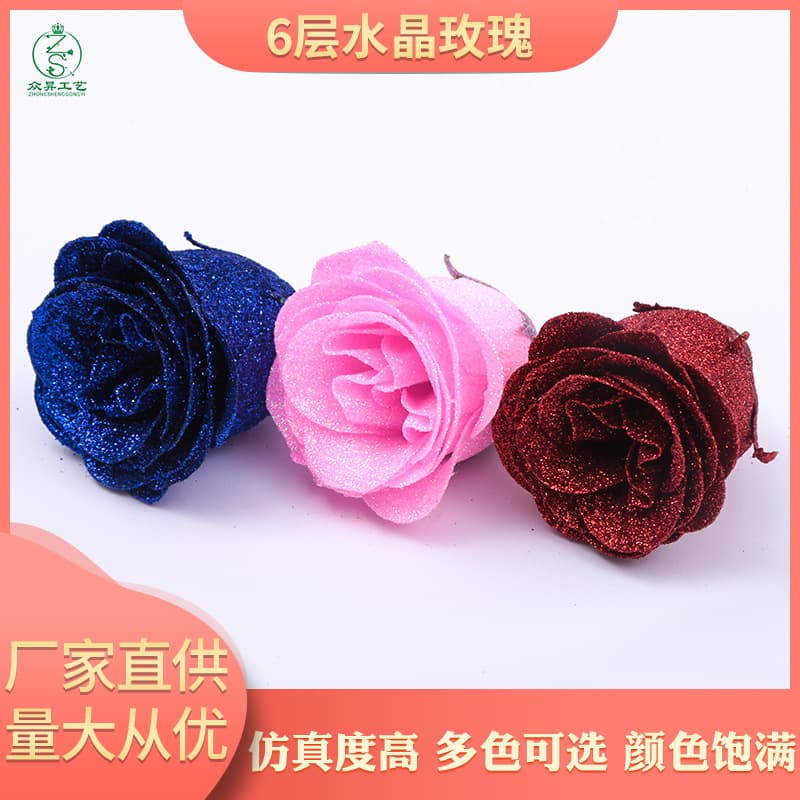Crystal Flower Head Powder Buds Queen Eternal Flower Bouquet Material Blue Fairy Head
