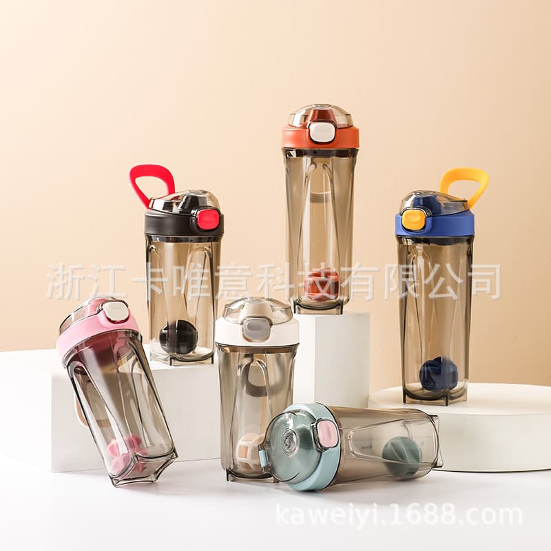 Carry Me Shaker Cup Fitness Cup Mixing Ball Sports Water Bottle Portable Couple Cup 550ml