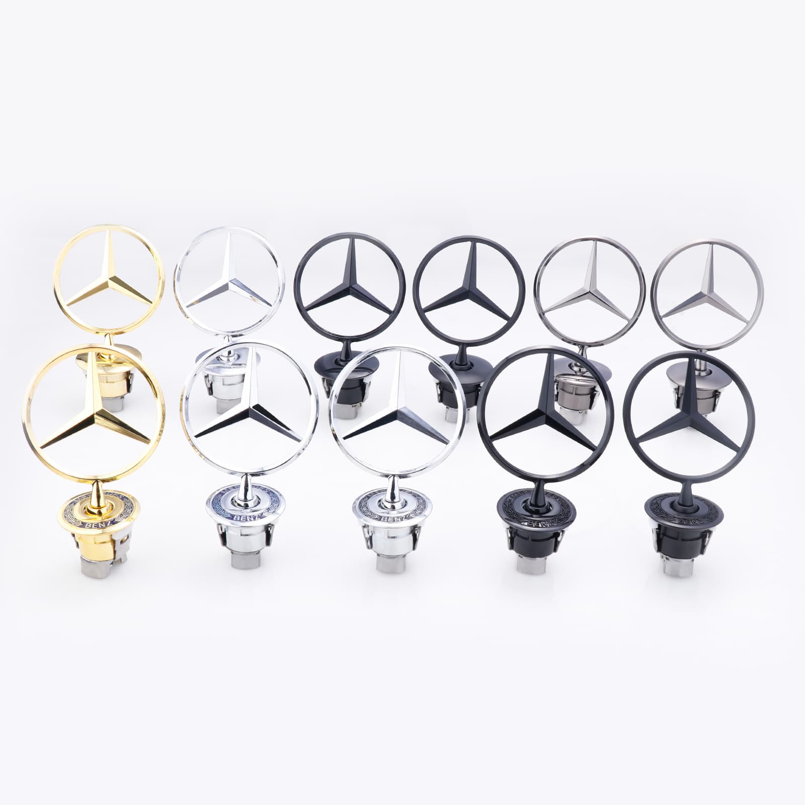Compatible Mercedes Hood Star Emblem W210 W221 Front Hood Badge W212 W204 Maybach Engine Hood Logo Modified
