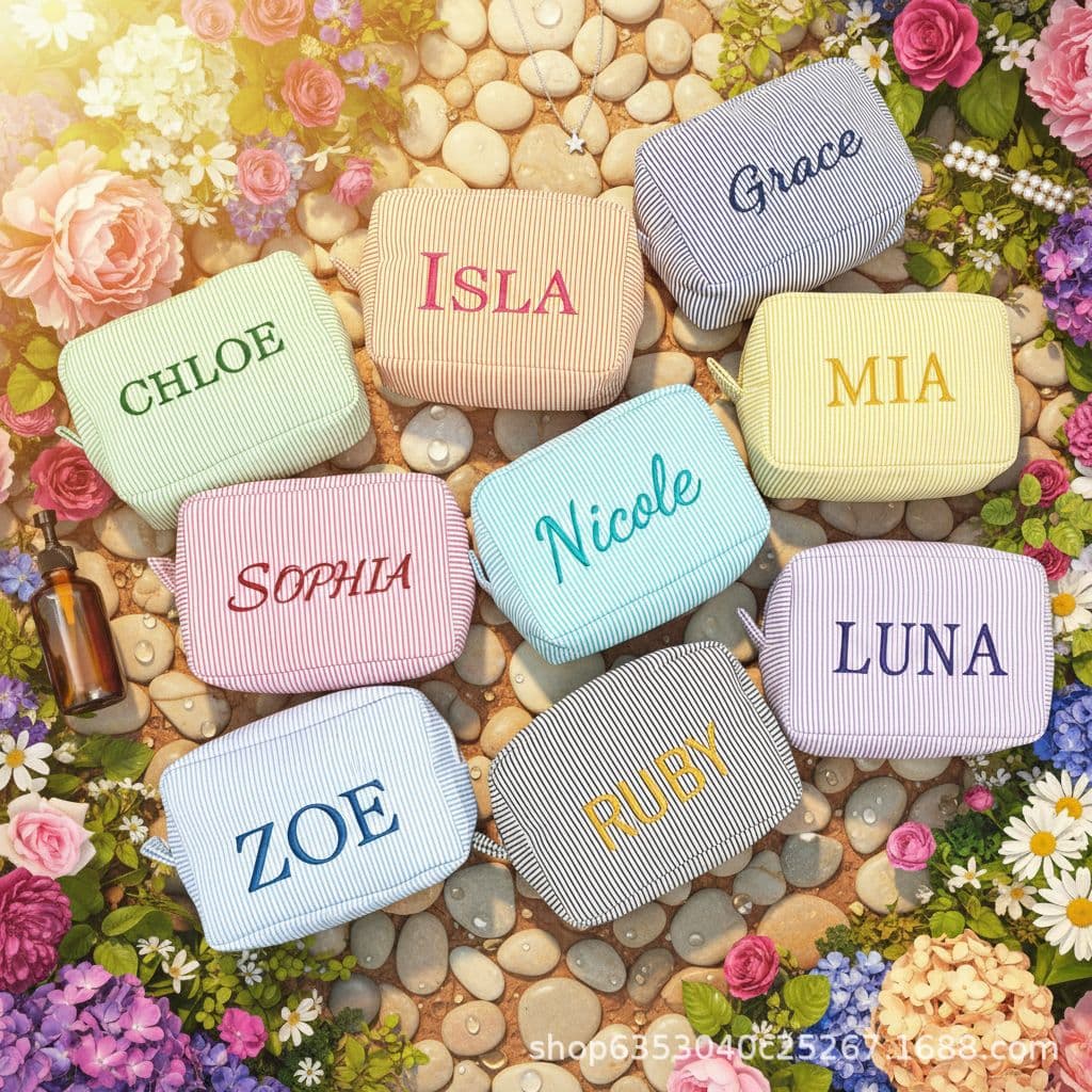 etsy personalized cosmetic bag bridesmaid custom personalized embroidery cosmetic bag embroidery