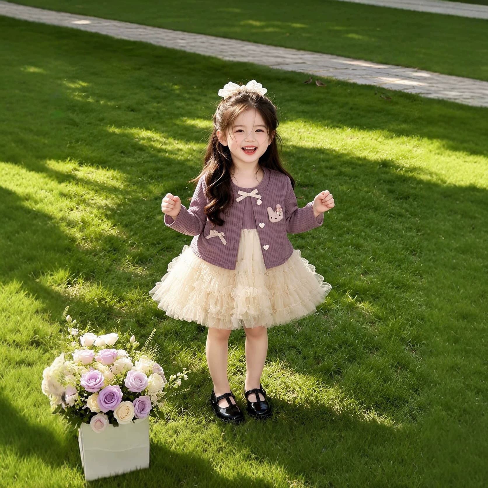 Baby girl suit two-piece ins spring and autumn 2026 baby girl dress skirt baby girl suit two-piece high-end sense: