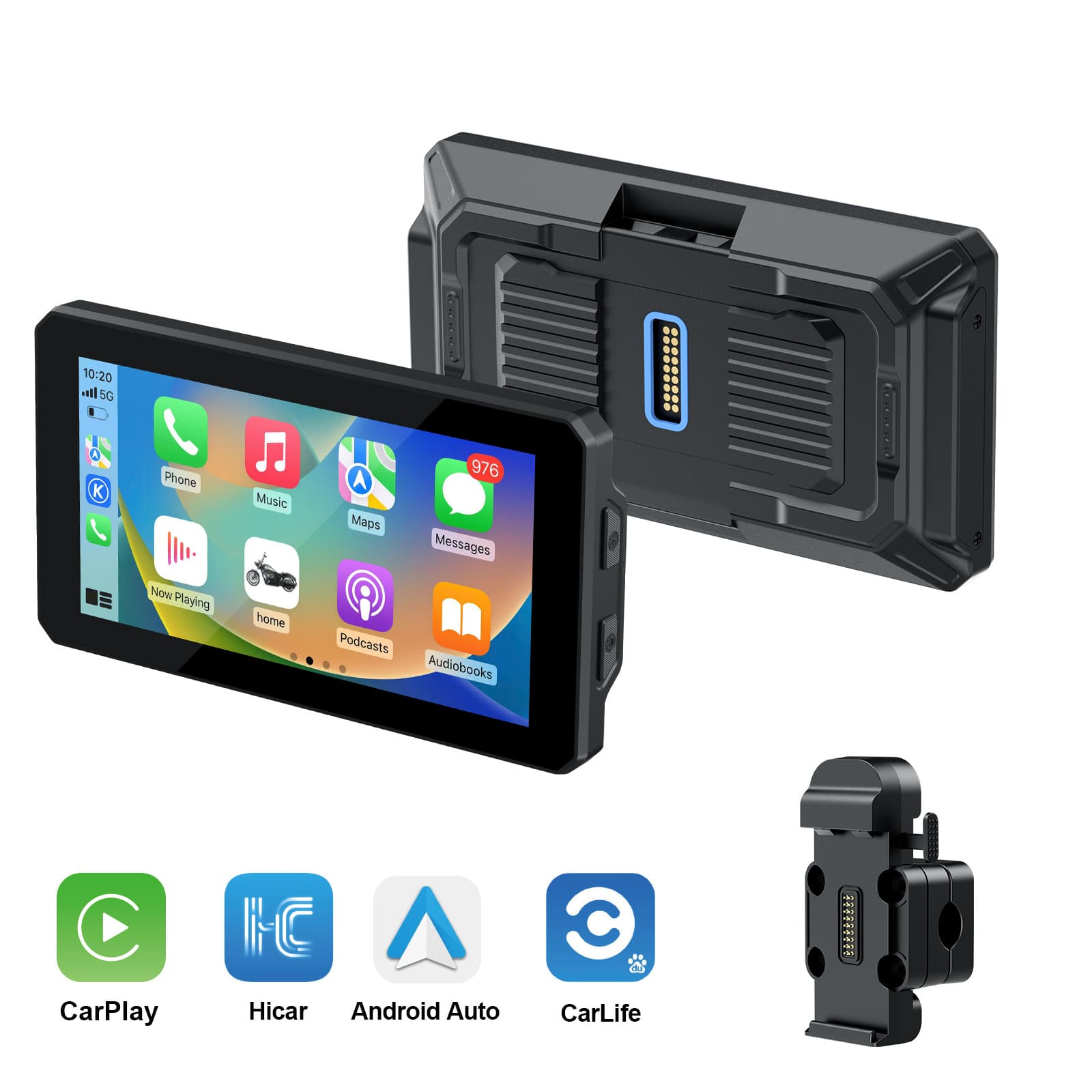 6-inch/7-inch Motorcycle Quick-Release Wireless Carplay/Android Auto Display with Tire Pressure Navigation