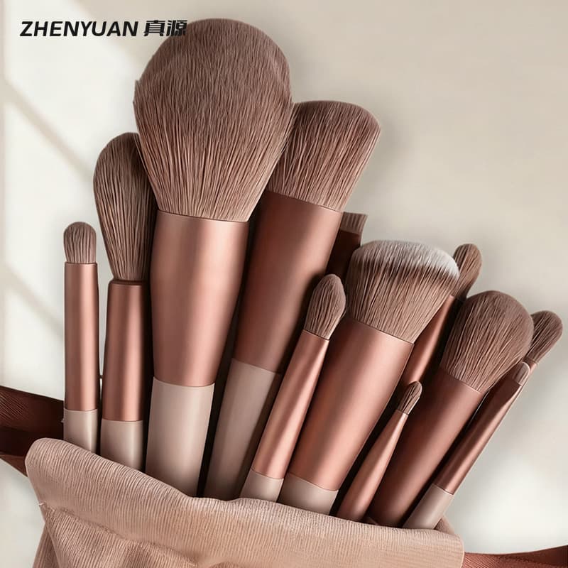 13-Piece Four Seasons Makeup Brush Set Soft Bristle Powder Eyeshadow Blush Highlighter Brush Portable Full Set Beauty Tools