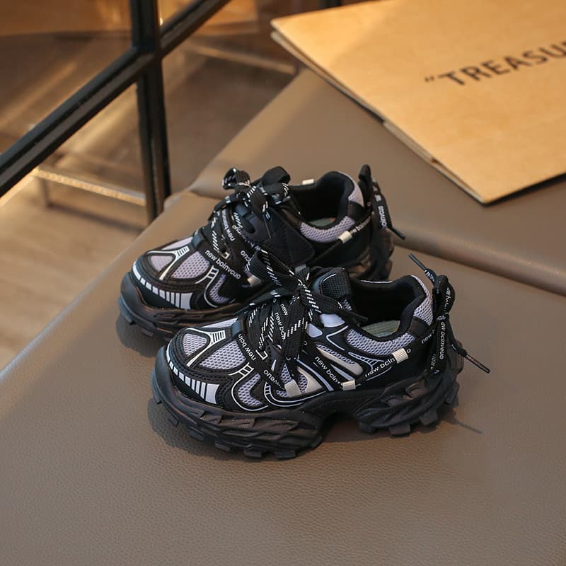 Boys' Shoes 2026 New Spring Children's Running Sneakers for Older Kids, Lightweight Non-Slip Tire-Style Dad Shoes, Trendy and Cool