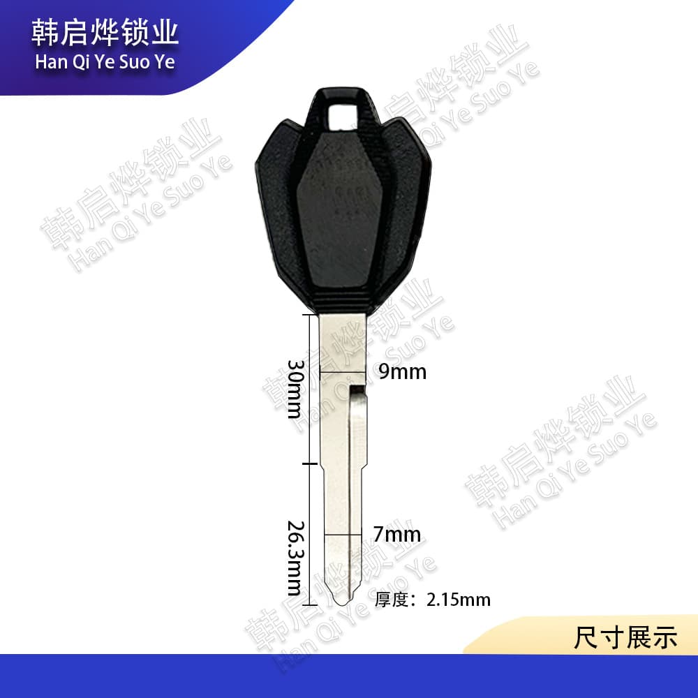 Key Blank for Haojue Suzuki Motorcycle DR/TR/XCR300, Factory Ignition Lock Anti-Theft Chip Key