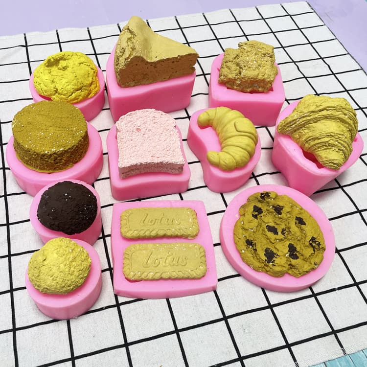 Puff cake cut bread Biscuit cookie chocolate baking dessert silicone mold plaster candle aromatherapy