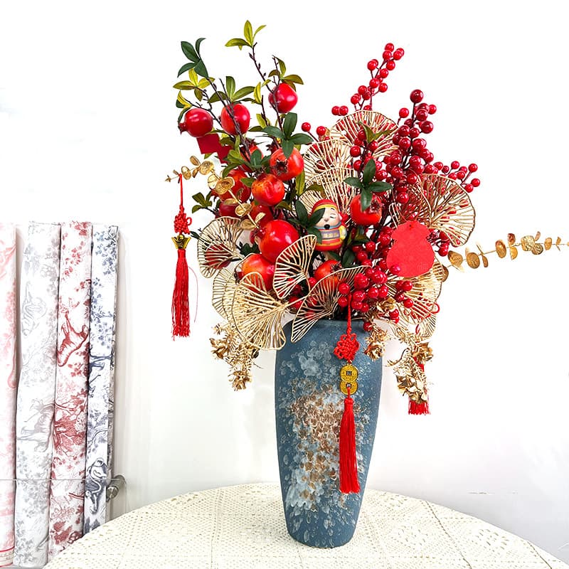 New Jingdezhen Ceramic Vase Retro Dried Flowers New Year Flower Ornaments Flower Pot Flower Shop Materials Wholesale