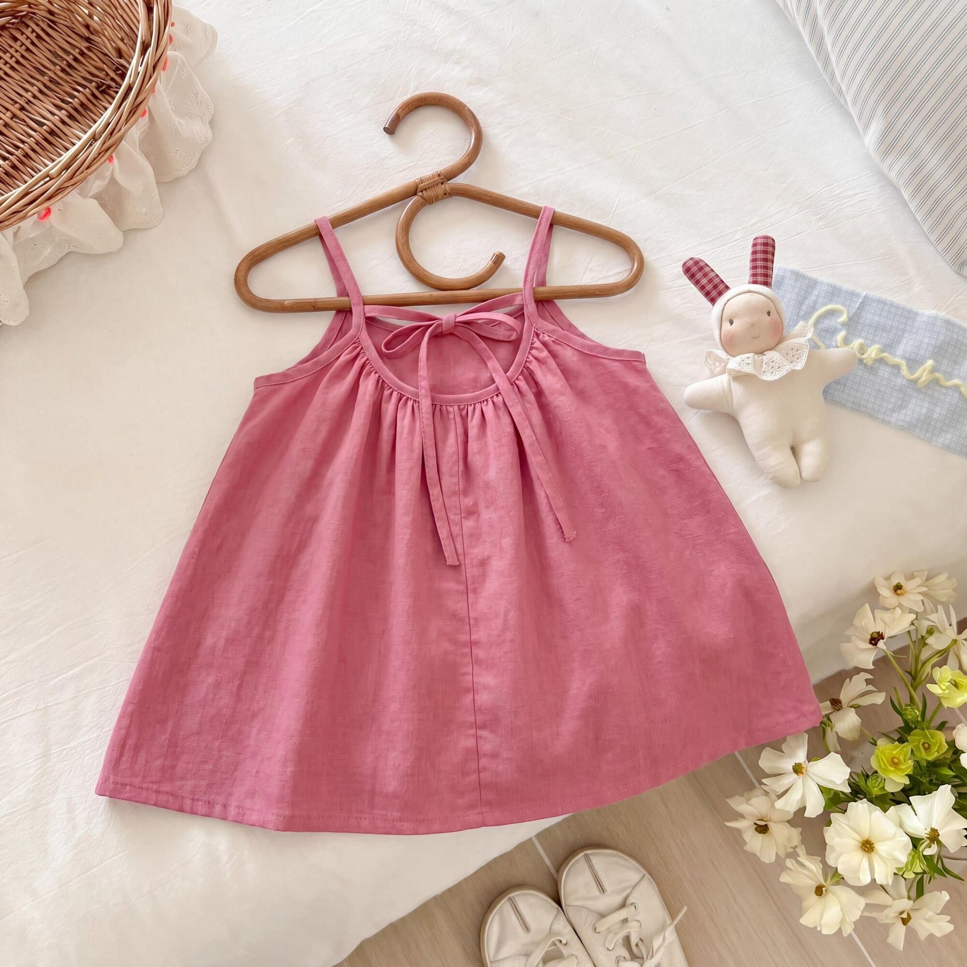 Girls Solid Color Sleeveless Dress 2026 Summer New Baby Girl Dress Cool Vest Dress Casual Loose Dress