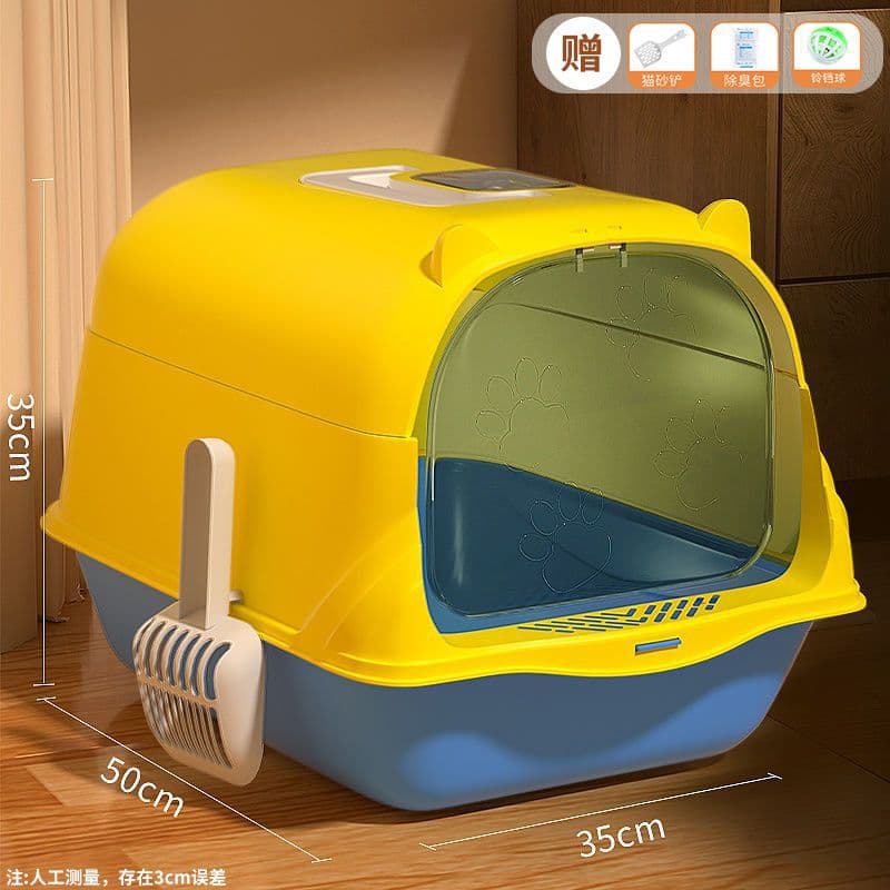 Fully Enclosed Extra Large Cat Litter Box Anti-Splash Drawer Type Odor-Proof Cat Toilet Supplies