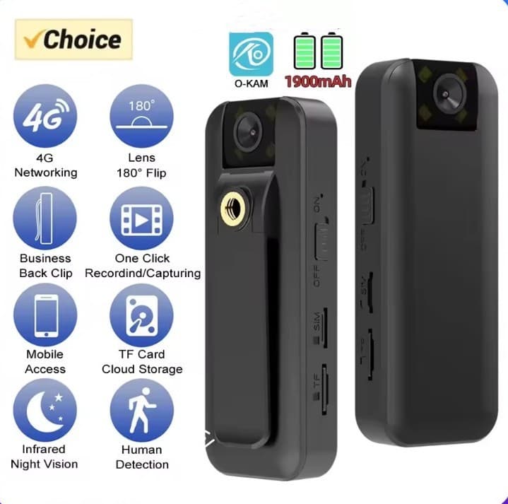 High-definition long-lasting back-clip law enforcement recorder remote monitoring outdoor wifi sports camera body recorder 4G