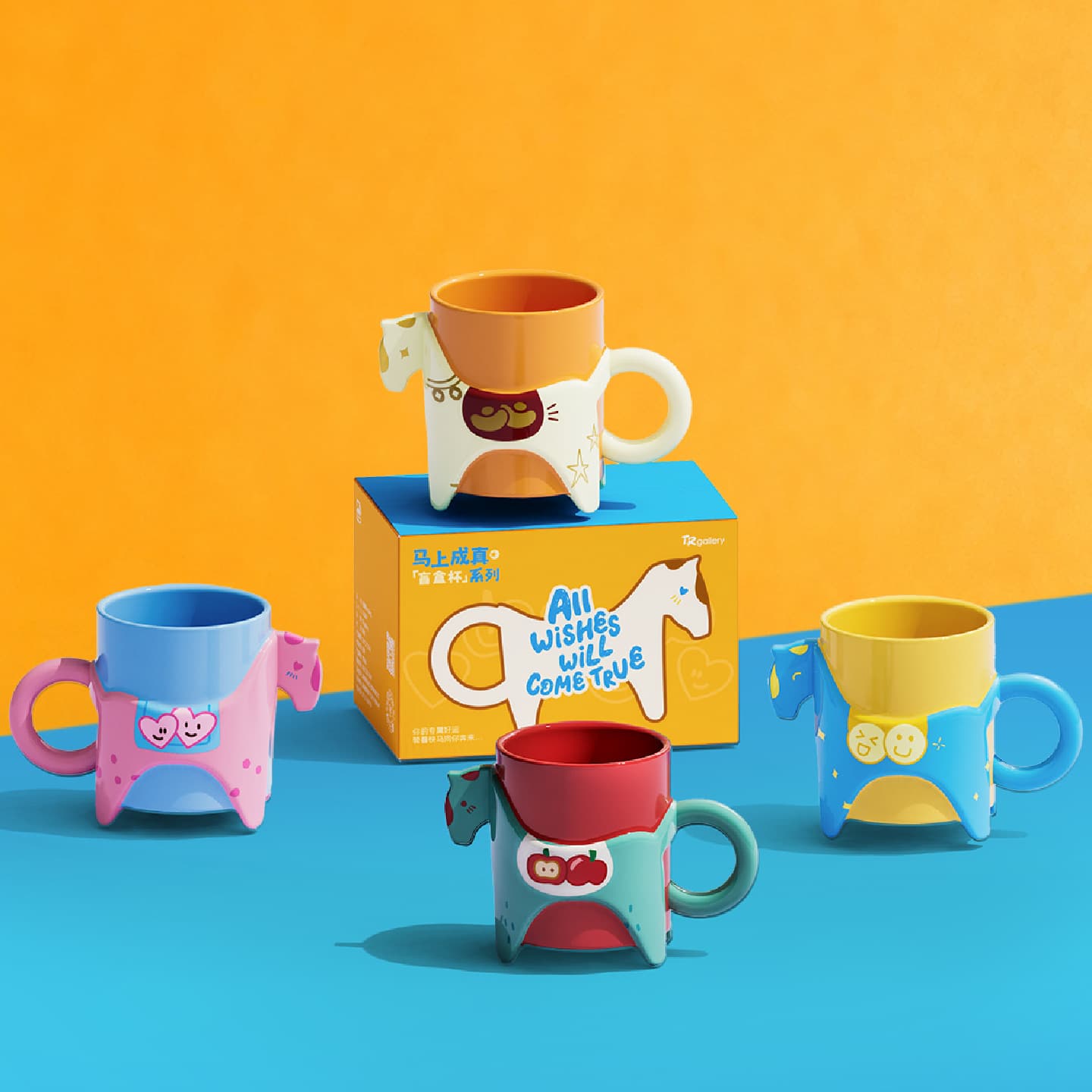 Year of the Horse New Arrival Internet-Famous Pony-Shaped Blind Box Ceramic Coffee Cup Creative Internet-Famous Ins Mug