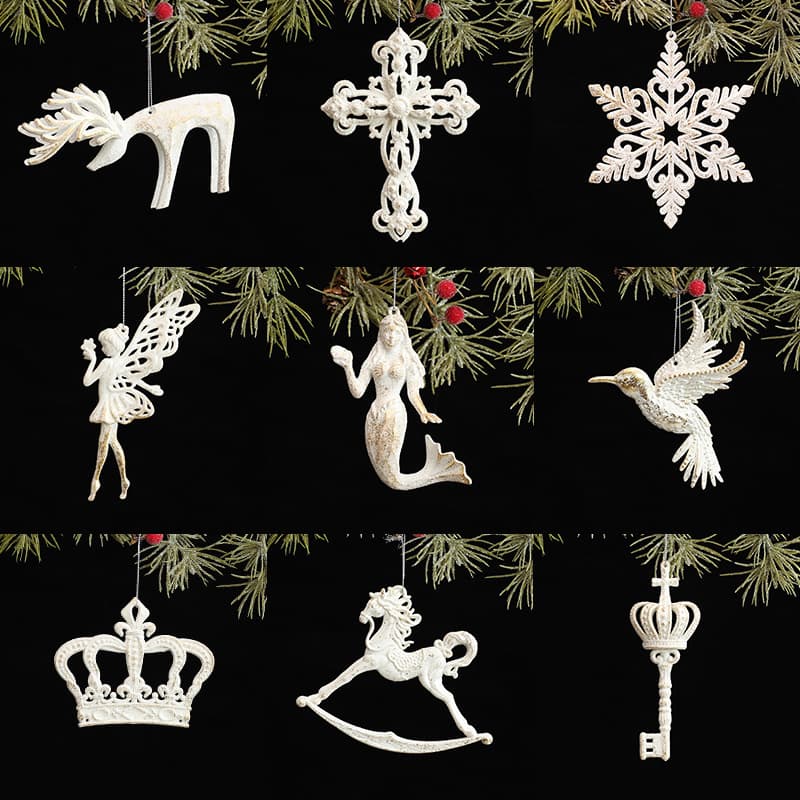 Hot-selling Christmas angel hanging ornament, DIY Christmas atmosphere decoration with moose, snowflake, and Christmas tree hanging pieces