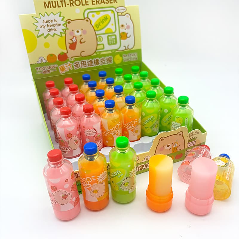 Picture cute soda bottle multifunctional eraser high-looking juice drink eraser special for primary school students