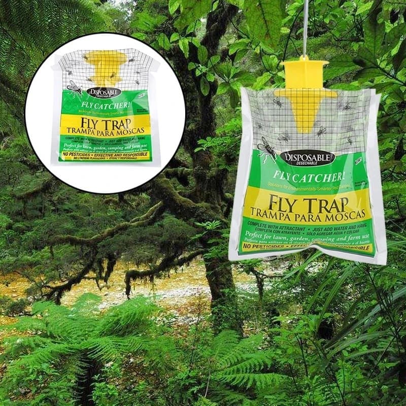 Outdoor Hanging Fly Trap Bag Green Fly Catcher Fly Catcher Insect Trap Fly Bag