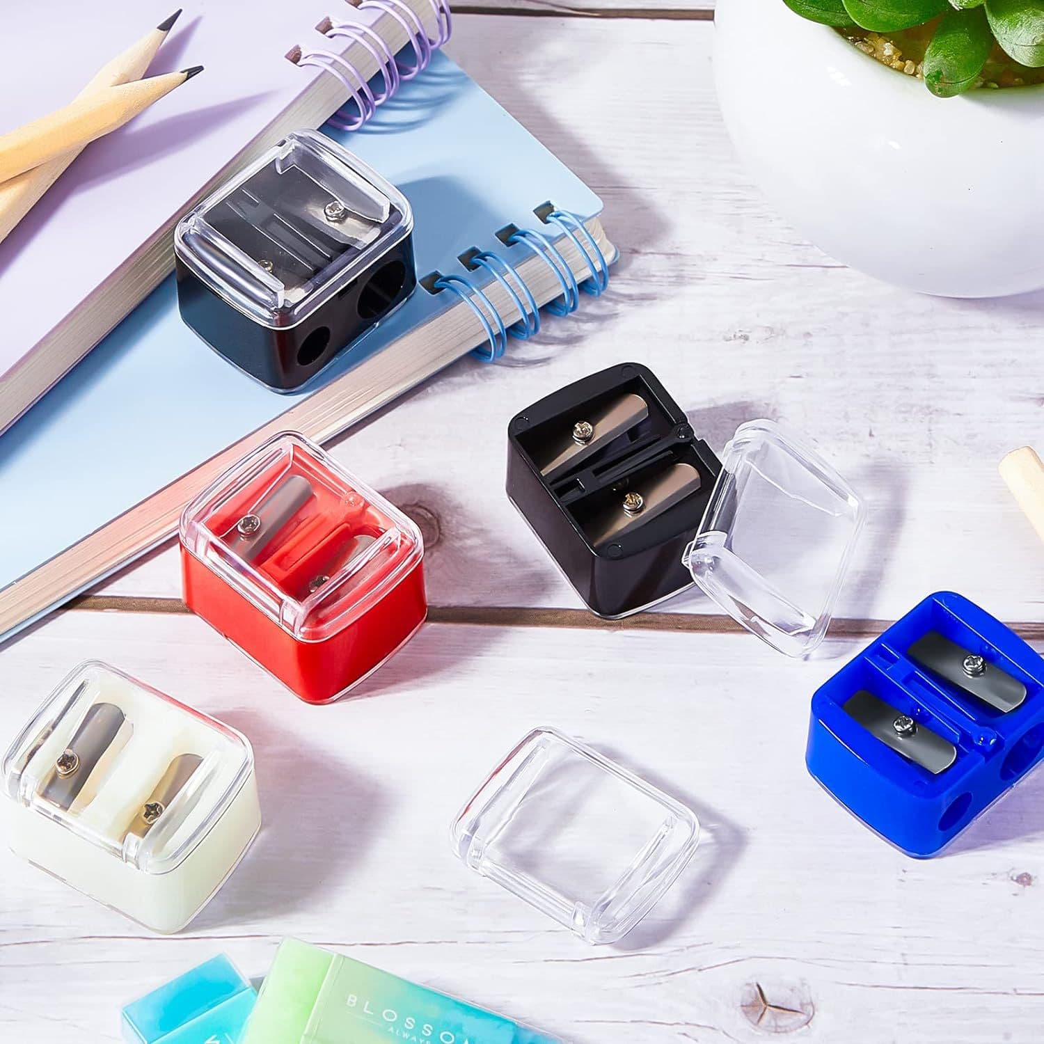 Dual-Hole Eyebrow Pencil Sharpener for Eyebrow and Eyeliner Pencils, Cosmetic Sharpener with Large and Small Hole Design, Pencil Sharpener Tool