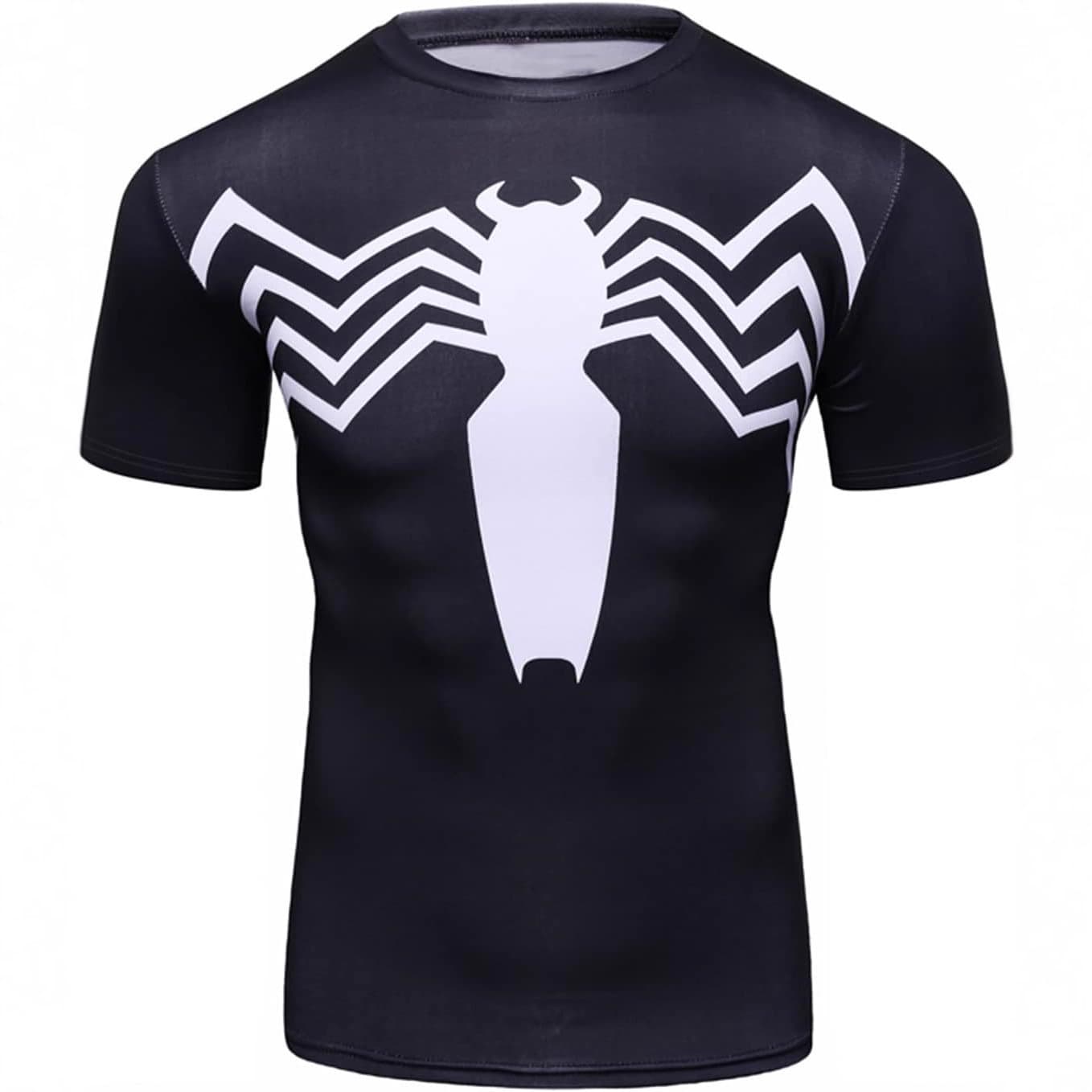 TIMWOODER Men's Compression Shirt, Short Sleeve 3D Printed Fitness Sports Shirt Gym T-Shirt