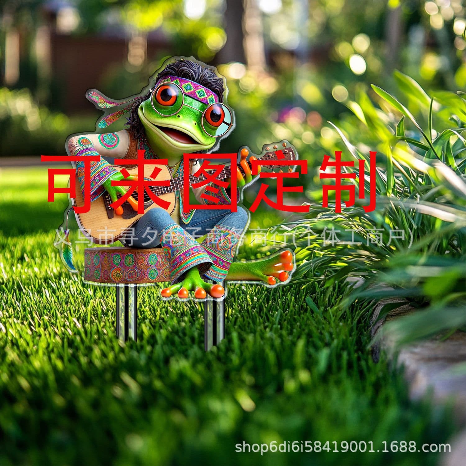 Acrylic Color-Printed Craft Garden Lawn Flowerpot Decor Inserts for Cross-border Amazon/Shein Labeling and Drop Shipping