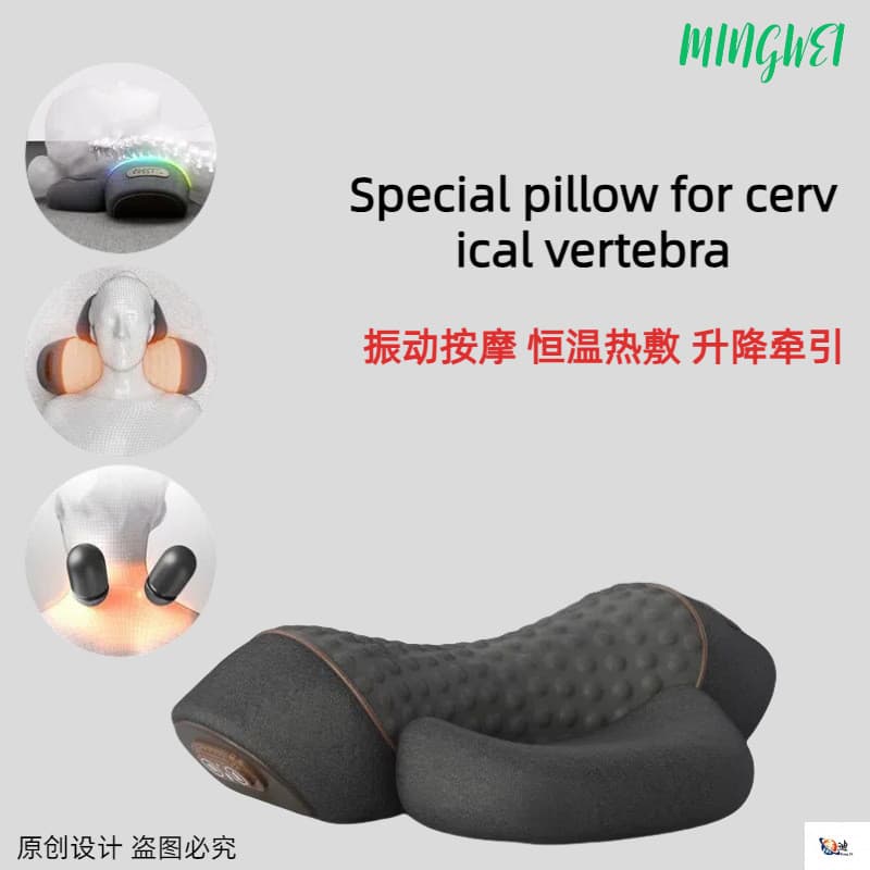 Cross-Border English Cervical Pillow for Sleeping, Specialized Spinal Massage, Non-Traction with Heat Compress and Logo Replacement