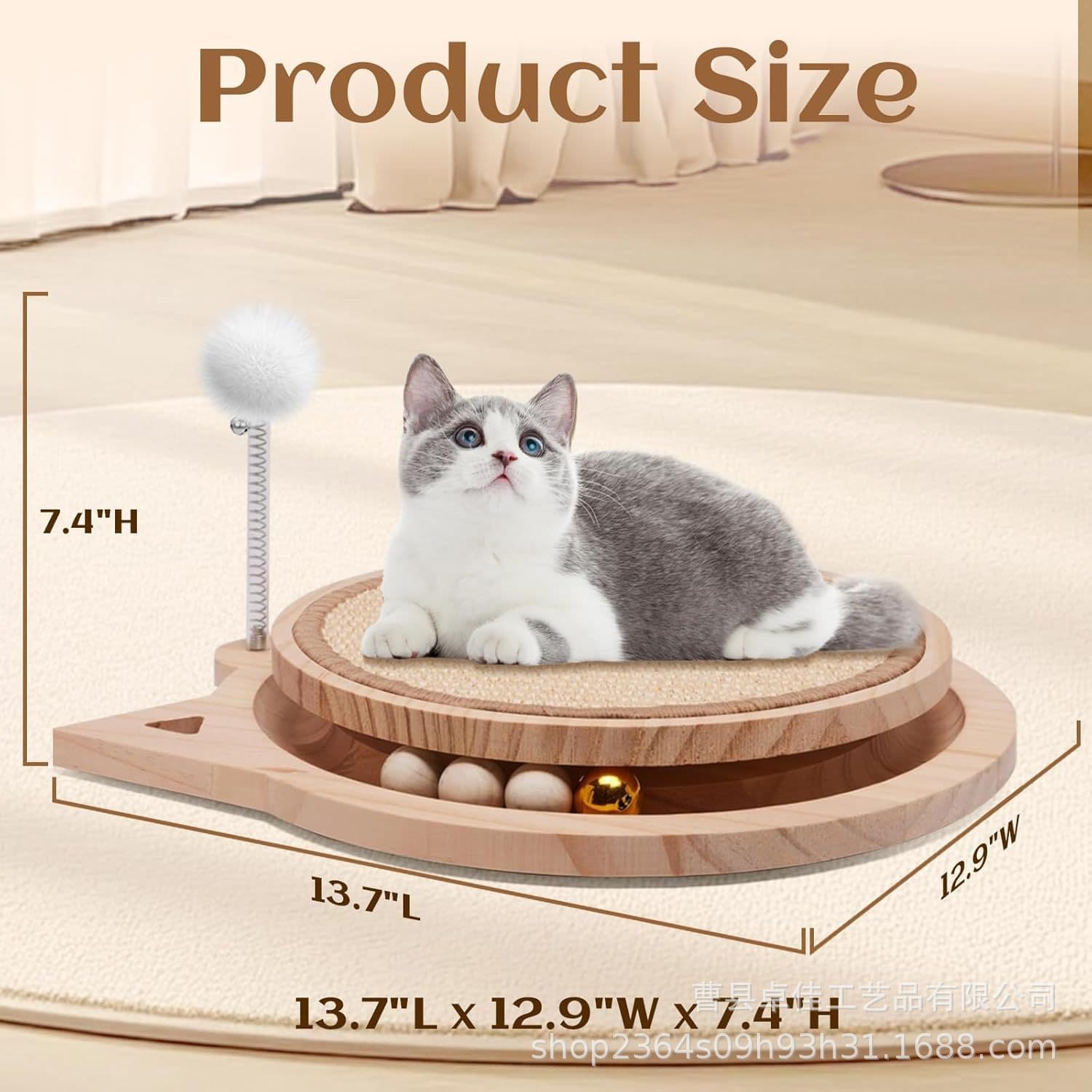 Cross-border wooden cat scratching board indoor wooden cat claw grinder solid wood cat scratching board wooden pet scratching board