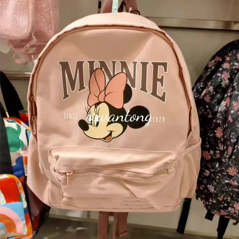 H new children's card bag with small dinosaur and mouse prints, pink unisex backpack for kindergarten
