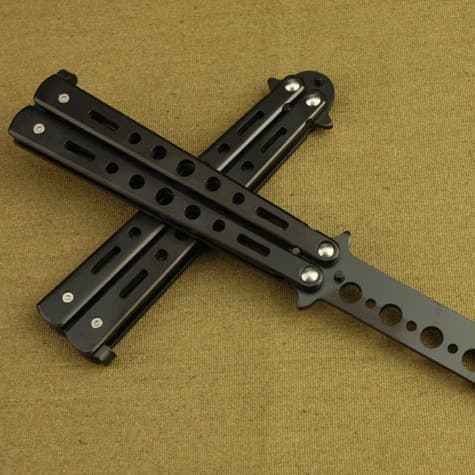 All Steel Practice Flipping Knife Beginner Trainer Rivet Maintenance-Free Flipping Knife Military Knife Butterfly Knife Practice Tool Unsharpened