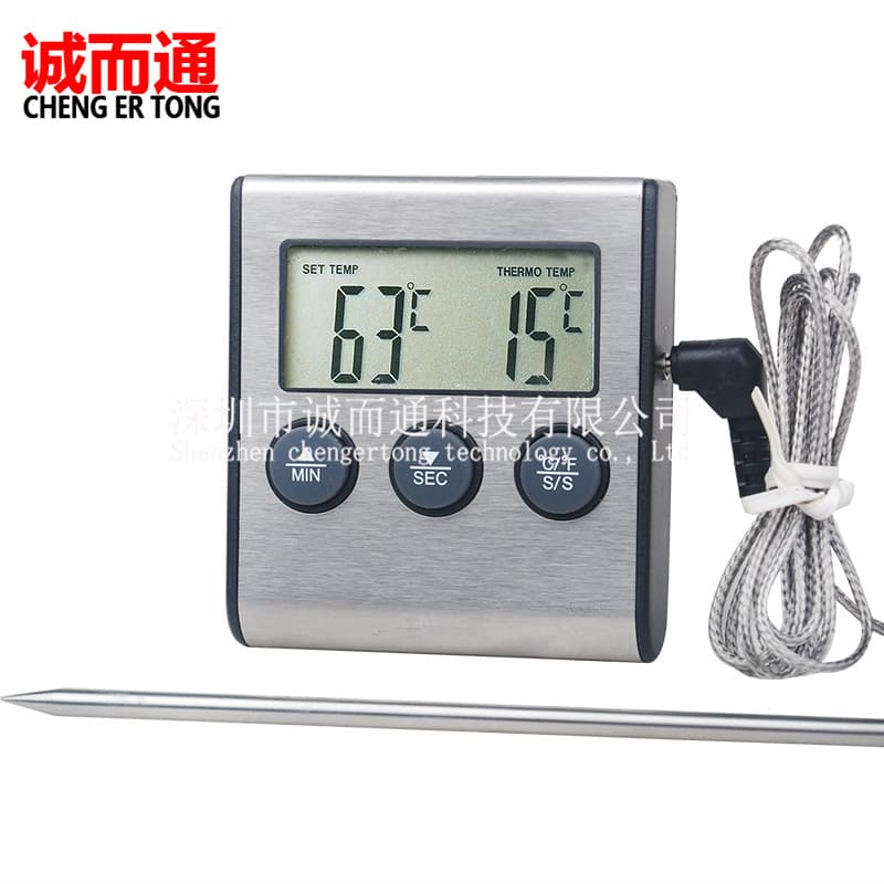TP700 Probe Thermometer, Electronic Grill Food Thermometer, Timer, Alarm Function, Aluminum Alloy