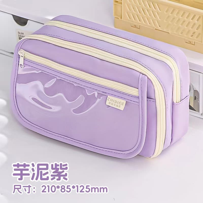 Transparent Pencil Case for Girls 2024 New Style Large Capacity Stationery Box for Primary and Middle School Students High Appearance Pen Case