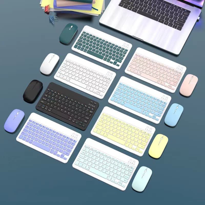 Bluetooth Keyboard Compatible with iPad, Xiaomi, Huawei Tablets and Phones, Rechargeable Wireless Keyboard and Mouse Set