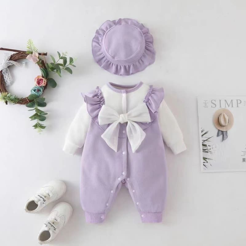Baby jumpsuit spring and autumn baby girl full moon 100-day party dress super cute princess haha spring dress 0-3 months 6