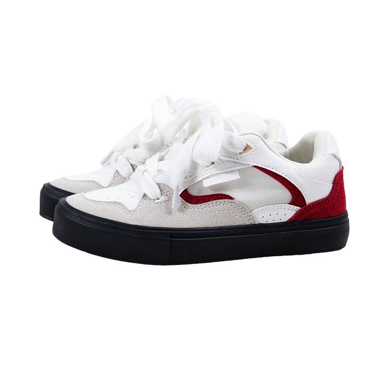 White Deer Shoes daily commute red apple color scheme low-top casual shoes 2025 new lightweight comfortable women's flats