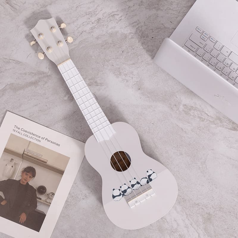 23-inch Ukulele for Beginner Male and Female Students, High-Aesthetic Entry-Level Instrument, Self-Study Small Guitar with Cute Cartoon Panda