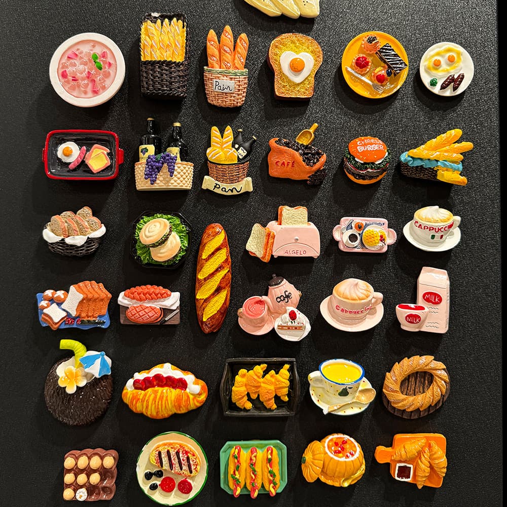 Refrigerator magnet 3D three-dimensional food toy decoration bread dessert personalized creative refrigerator door home coffee cup decoration