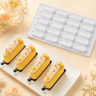 20-Cavity Oval Ellipse Mousse Insert Mold French Dessert Mold DIY Baking Mold Silicone Mousse Silicone Mold