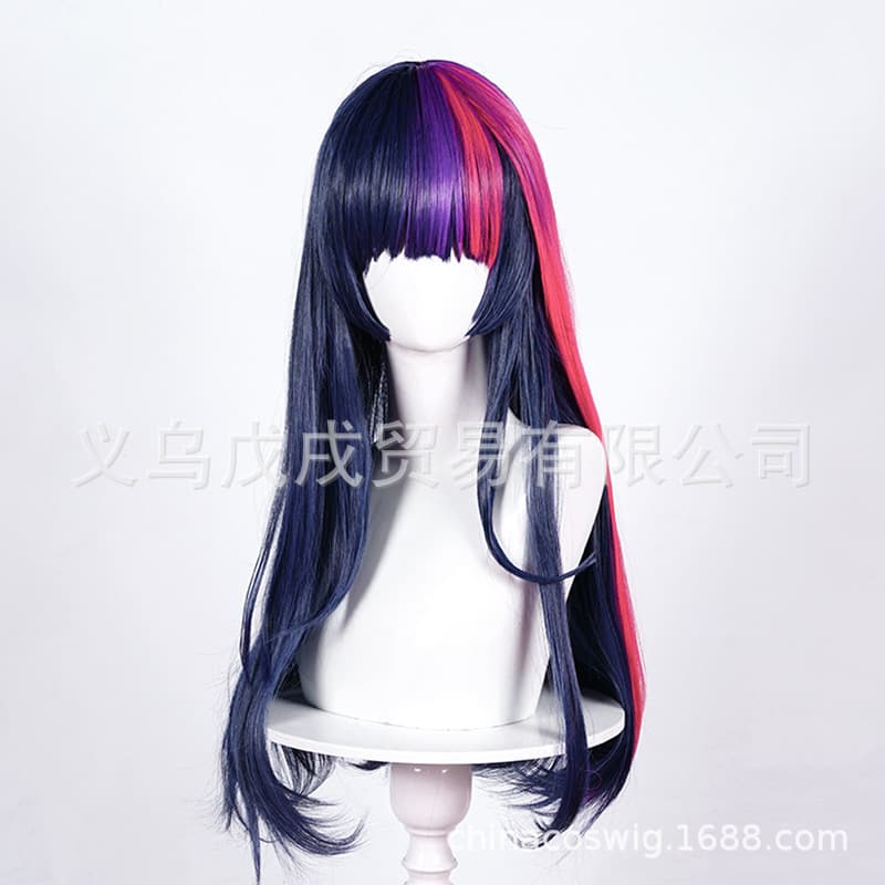 Wuxu Wig Purple Yue Cos Wig Role-Playing Cosplay Pony Baoli My Pony 60cm Mixed Purple