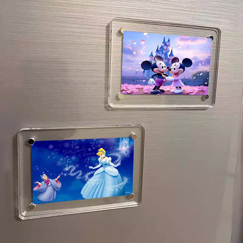 Strong Magnetic Transparent Acrylic Price Display Sign Wall-Mounted Magnetic Photo Frame Acrylic Polaroid Photo Wall